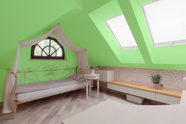 zielone ściany sypialnia